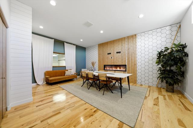 Meeting room with fireplace